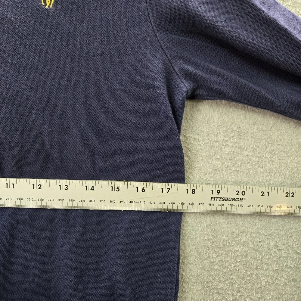 Polo By Ralph Lauren Men Sweatshirt S Navy Embroidered Pony‎ Button Logo Y2K